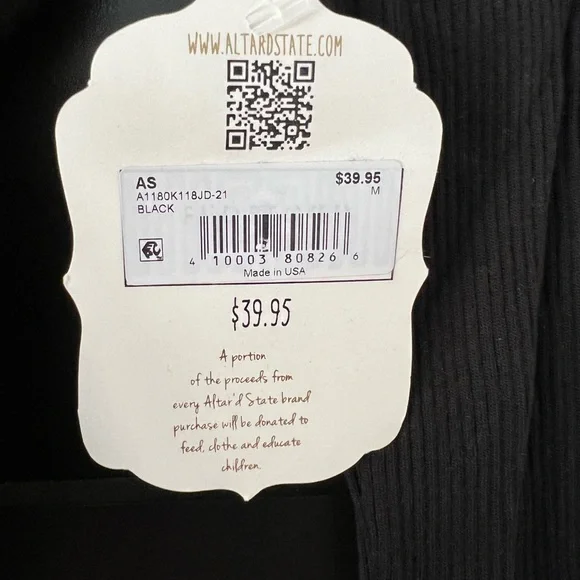 Alter’d State long sleeve black shirt Medium - Picture 2 of 2
